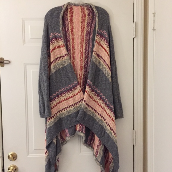 Sweaters - Knubby knit open drape front cardigan